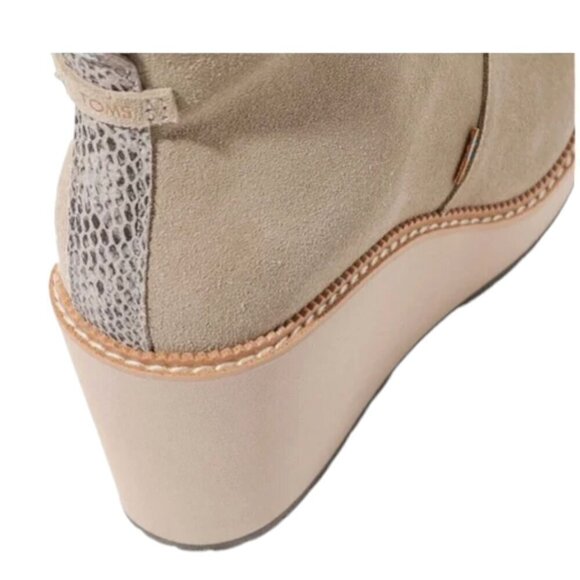 Toms Melrose Wedge Bootie Lace-Up Boots, Taupe/Stone, 8.5 - Picture 7 of 14